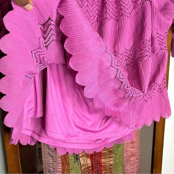 NWT Lane Bryant Orchid Purple Off the Shoulder Scalloped Edge Top size 26/28 - Picture 8 of 10